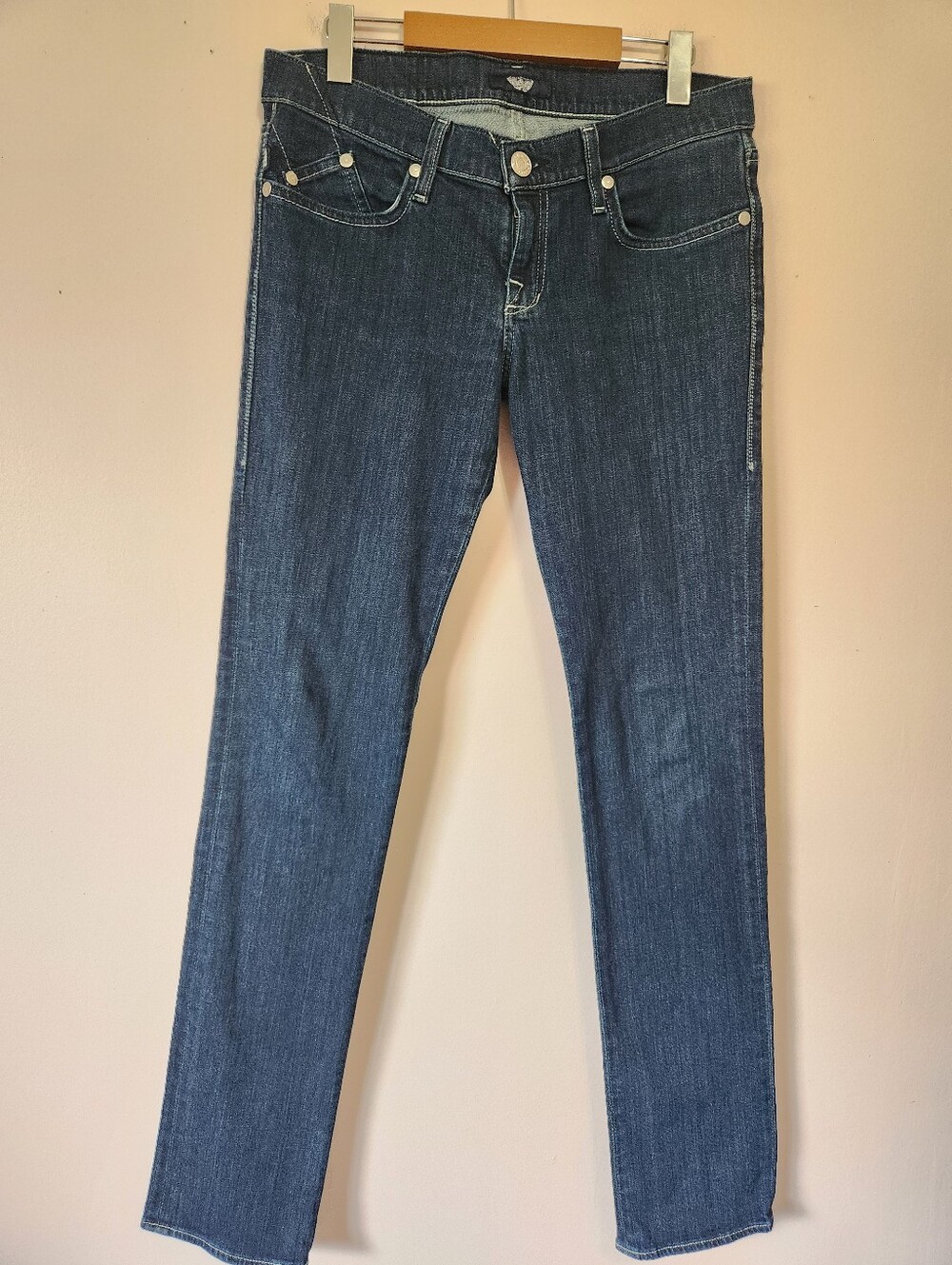 Vintage Rock & Republic Stella Y2K Low Rise Slim Straight Denim Jeans Blue Sz 29